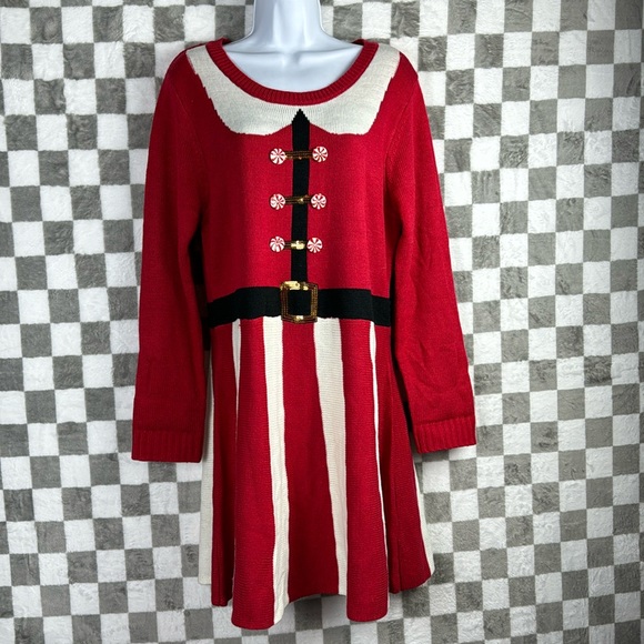Allison Brittney Sweaters - Allison, brittany Knit XL Christmas Santa sweater dress